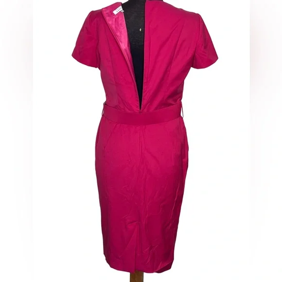 Patrizia Aryton Womens Dress Size 38 Pink Pencil Midi w Matching Belt & Pockets - Picture 8 of 15